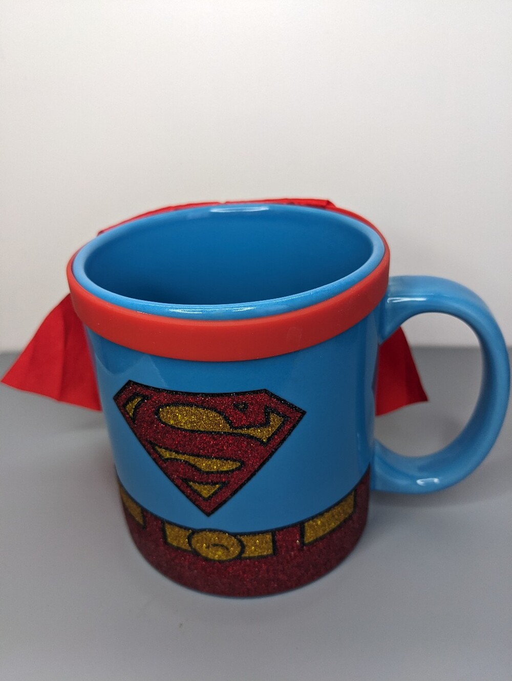 Superman Ceramic Mug With Cape Silver Buffalo Licensed DC Comics Blue Red Gold
